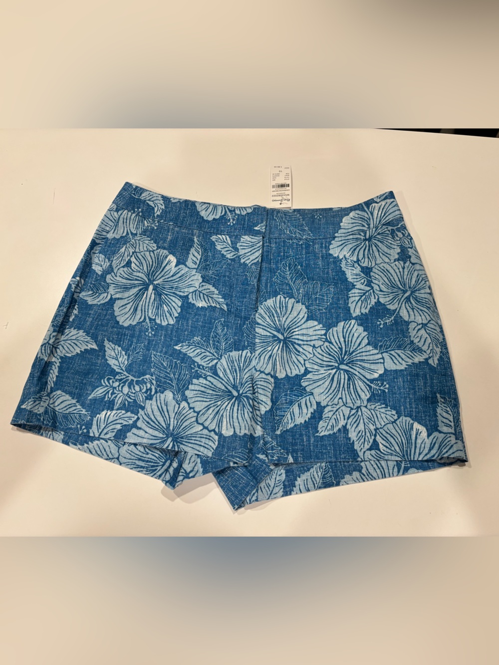 Reyn Spooner NEW Aloha Biscus Structured Short Ocean Blue Womens 10 Tropical